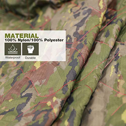 REDCAMP Large Poncho Liner Waterproof with Zipper All Weather, Outdoor Lightweight Multi-Purpose Military Style Woobie 94" 55"