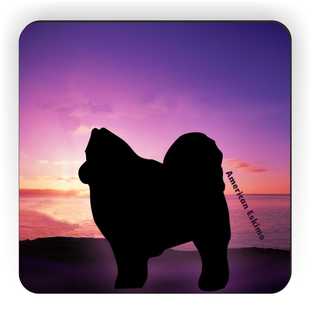 Rikki Caballero American Esquimal Perro al Atardecer diseño ...