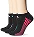 adidas Girls Cushioned No Show Socks (3 Pack), Medium Fits Shoe Sizes 13C-4Y, Black//Light Flash Purple//Shock Pink/Shock Mint