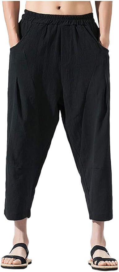 mens baggy capri pants