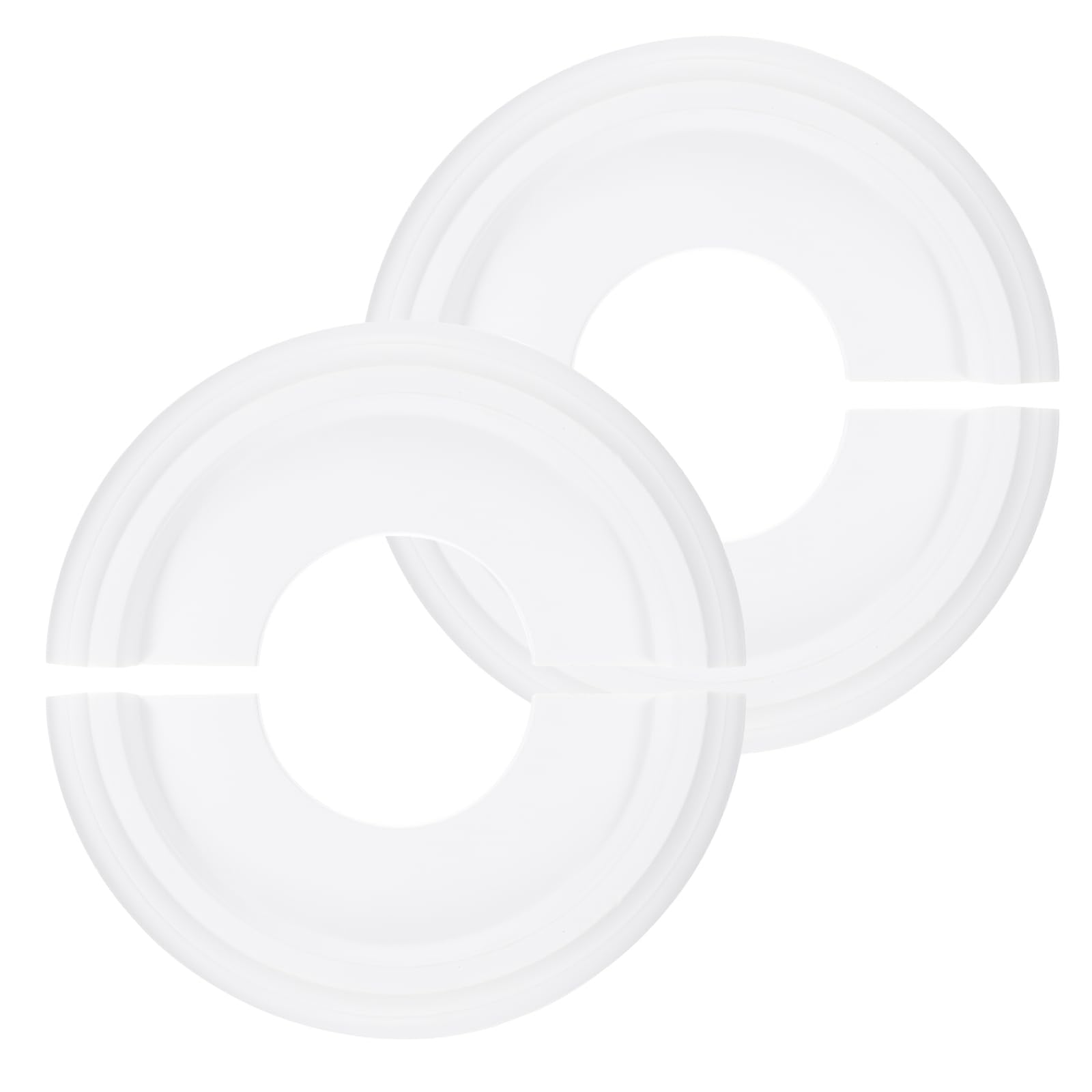 PATIKIL Ceiling Medallion, 2 Pcs 10" OD x 4" ID PU Decorative Ceiling Light Medallion Chandelier Medallion Split Ceiling Light Cover Plate for Ceiling Light Fixtures Fans, White