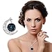 Linsh Dome Moon Time Gems Pendant Necklaces Hollow Out Carved Moon Stars Pendant(Style 1)