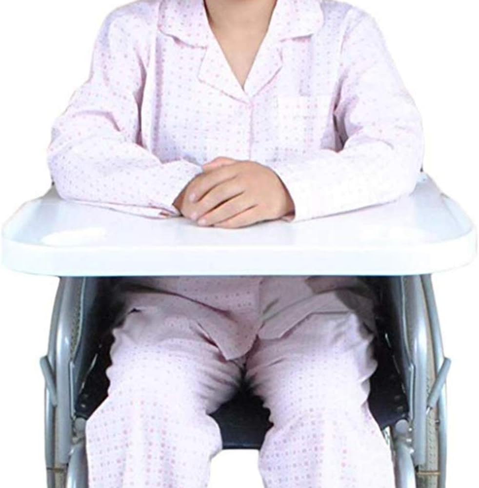 YAOBAO Wheelchair Lap Tray Table Accessories with Cup Holder Medical Universal Trays Desk Fit for Manual Powered or Electric Wheelchairs And Child Chair (white)