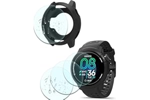 ISRcnst Compatible for Coros Pace Pro Screen Protector，HD Tempered Glass Protective Film & Silicone Soft Frame Case Kit (4+1 Pack)