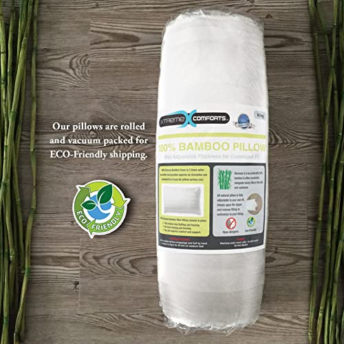 Xtreme Comforts Adjustable Bamboo Pillow King Size Pillows for