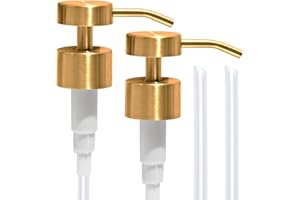 Soap Dispenser Pump | Stainless Steel Replacement | Durable, Rustproof | for Glass & Plastic Bottles (2 x Brushed Gold Pumps)