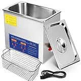 Mophorn Ultrasonic Cleaner 6L Total 380W Commercial Ultrasonic Cleaner Professional Stainless Steel Industrial Ultrasonic Cleaner Jewelry Cleaner with Heater Timer（6L）