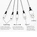CKCOCO Multi Charger Cable 2Pack 5FT Nylon Braided Universal 4 in 1 Multiple USB Charging Cord Adapter with 8Pin x2/Type-C/Micro USB Port Connectors for Cell Phones Tablets and More (Charging Only)
