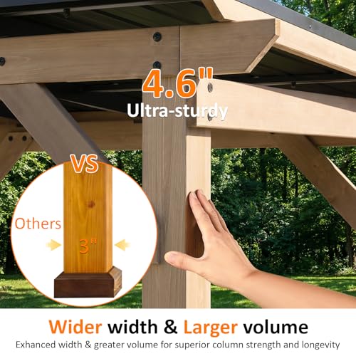 CHARMELEON Cedar Wood Gazebo Review: 10x12 Permanent Hardtop Grill Pavilion image 28