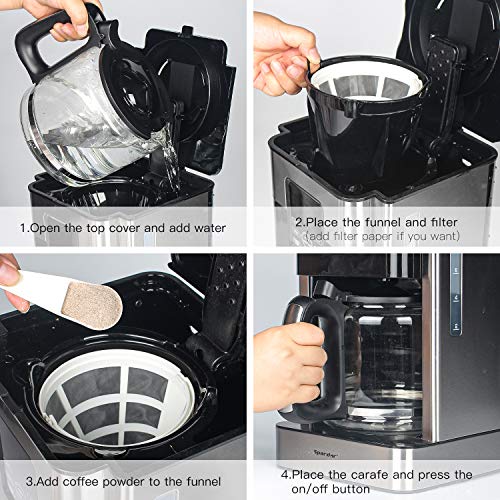 TouchScreen Programmable Coffee Maker, Stainless Steel Drip Coffee