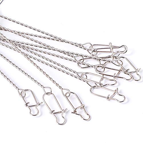 SETLUX Wire Trace Leader Rig Stainless Steel 10x 2 Arms Fishing Rigs Tackle Lure Swivel Snaps Beads - Thumbnail 4