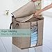 Janolia Clothes Storage Bag, Foldable Blanket Quilts Bag, Eco Friendly Bamboo Non-Woven Fabric (Brown)