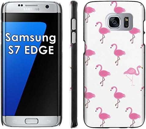 Samsung Galaxy [S7 Edge] Phone Cover, Pink Flamingos- Black Slim Clip-on Phone Case for [Samsung Galaxy [S7 Edge]]