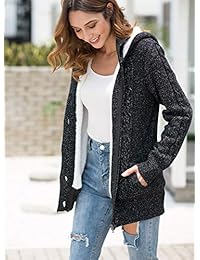 LIENRIDY - Sudadera con capucha para mujer, con botones y bolsillos