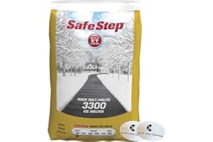 Elite Tool Center SafeStep 3300 Premium Ice & Snow Melter Rock Salt Fast Acting 50lb Bag Sodium Chloride Crystal Halite (806653) with Stickers