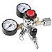 Dual Gauge CO2 Beer Regulator-Homebrew Kegerator Draft Beer Dispensing CO2 Regulator-Unit with CGA-320 inlet, 0-60 PSI Working Pressure, 0-3000 PSI Tank Pressure with Safety Pressure Relief Valve