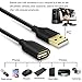 Besgoods USB Extension Cord, 2-Pack USB 2.0 6ft USB Extension Cable Extender Cord - A Male to A Female with Gold-Plated Connectors - Black White