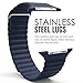 MoKo Apple Watch Band, Premium Soft Leather Loop Band with Strong Adjustable Magnetic Closure for 42mm Apple Watch Models, Midnight BLUE (Not Fit 38mm Version 2015)