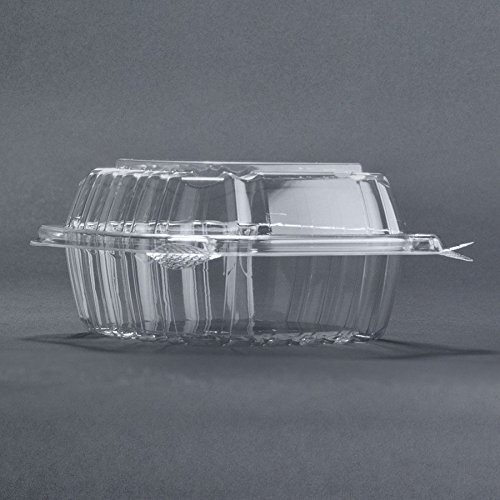 Dart Solo Small Clear Plastic Hinged Food Container for Sandwich Salad Party Favor Cake Piece, 100 Piece