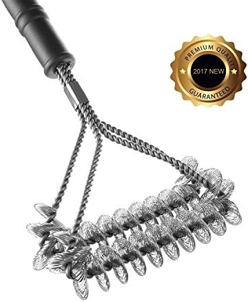 Grill Brush Bristle Free-18" BBQ Brush-100% Safe Stainless Steel Cleaning Kit Perfect for Stainless Steel, Ceramic, Iron, Gas &amp; Porcelain Barbecue Grates