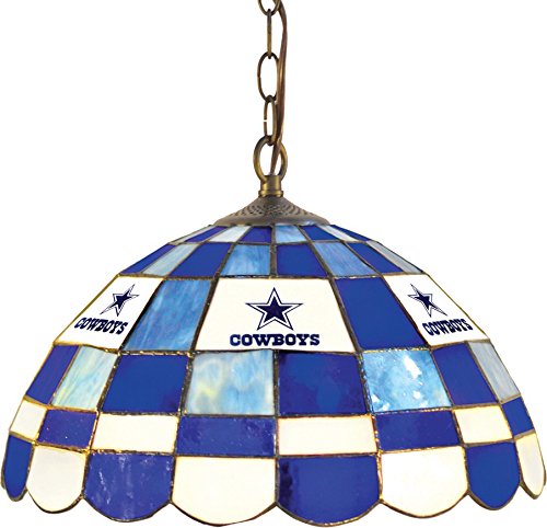 Imperial Officially Licensed NFL Merchandise: Tiffany-Style Stained Glass Round Dome Pub Light, Dallas Cowboys