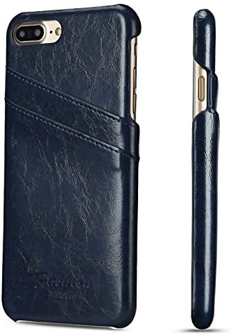 Protective Back Cases PU Leather Cover Anti Fall With Card Holder For Iphone7 Plus 5.5 inch Blue