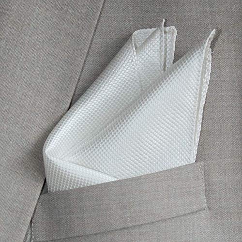 Deluxe-White-Silk-Jacquard-Pocket-Square-by-Royal-Silk-Premium-34-Momme-6-Ply-Silk-I-White-Pocket-Squares-for-men-I-Mens-pocket-squares-for-suit-jacket-I-Silk-Handkerchief-I-Wedding-handkerchief