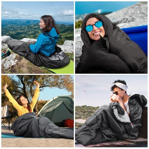 Sleeping Bag for Adults 3-Season - Ultra-Light & Warm, Waterproof Camping Sleeping Bag, Lightweight with Compact Bag for Backpacking, Hiking, Travel