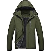 Jingangjin Men's Mountain Waterproof Ski Jacket Winter Windbreaker Warm Hooded Snowboarding Raincoat Jackets