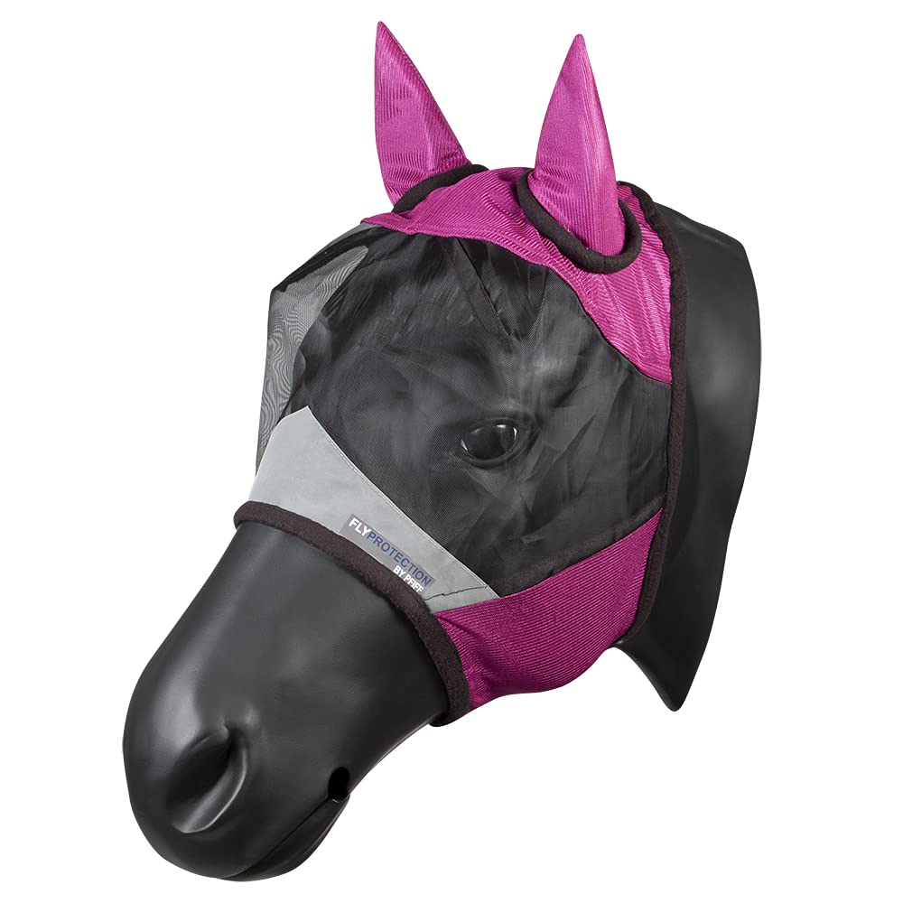 PFIFF 102943 Fly Mask with UV Protection, Horse Fly Protection, Cob, Pink