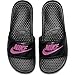 Nike Women's Benassi Just Do It Sandal, Black/Vivid Pink-Black, 11 Regular US