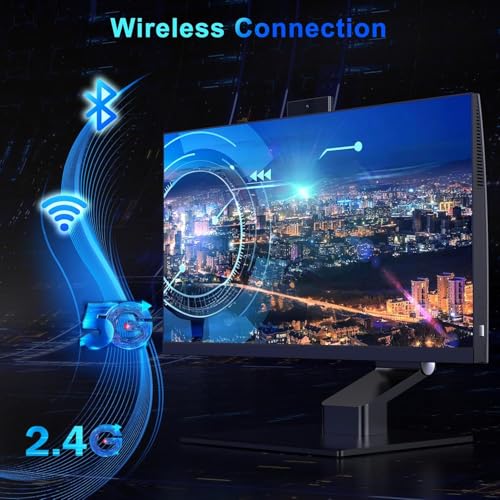 PC tout-en-un avec écran tactile Quad-Core N95 (jusqu'à 3,4 GHz), 16 Go de RAM, 512 Go SSD, écran tactile de 23,8 pouces, webcam pop-up, WiFi6 double bande, Bluetooth 5.3, souris et clavier filaires.