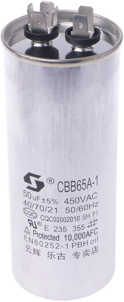 JENOR 20-50uF CBB65 450V AC 50/60HZ Air Engine Air Conditioning Compressor Start Capacitor, 50UF, 1