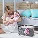 Luluna Pink & Gray Baby Gift Basket for Girls | Diaper Caddy Organizer for Newborn Girls | Great Gift Idea for New Mother