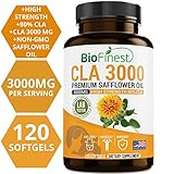 Biofinest CLA Safflower Oil 1500 / 3000mg Supplement - Conjugated Linoleic Acid - Non-GMO, Non-Stimulating, Gluten Free - Best for Men & Women (120 Softgels Capsules)