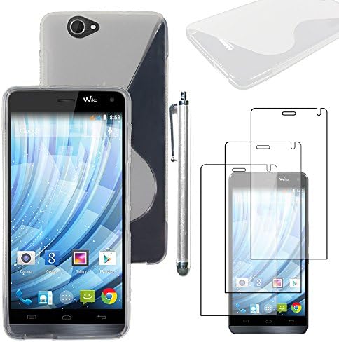 ebestStar - Wiko Getaway Case Ultra Thin S-line Cover, Soft Flexible Premium Silicone Gel, Shock proof + Stylus +3 Films, Transparent [Phone: 143 x 69.5 x 7.2mm, 5.0'']