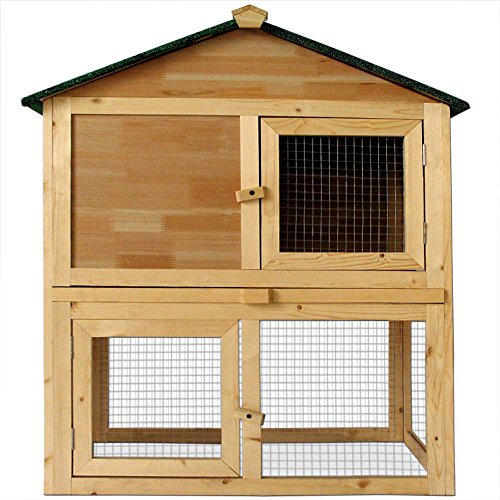Deuba Adaptable rabbit hutch rabbit cage 2 floors removable drawer