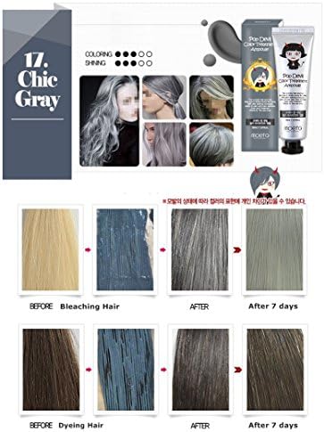 MOETA Pop Devil Color Hair Dye Treatment Ampoule (30ml) Korean cosmetics (17. Chic Gray)