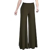 Made By Johnny MBJ Women's Casual Comfy Solid/Tie Dye Wide Leg Palazzo Lounge Pants (XS~5XL)