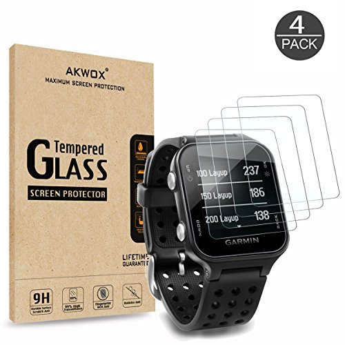 (Pack of 4) Tempered Glass Screen Protector for Garmin Approach S20, Akwox [0.3mm 2.5D High Definition 9H] Premium Clear…