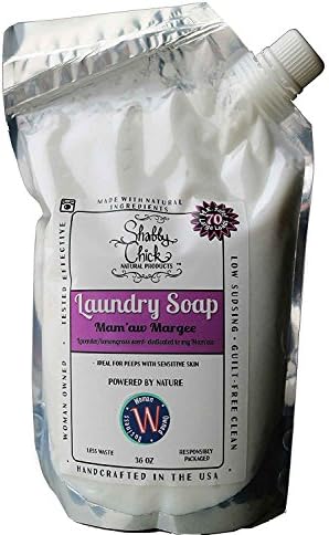 Natural Laundry Soap - Shabby Chick Natural Products - 100% Natural Laundry Detergent Alternative Made with Essential Oils (Lavender Lemongrass, 36 oz)