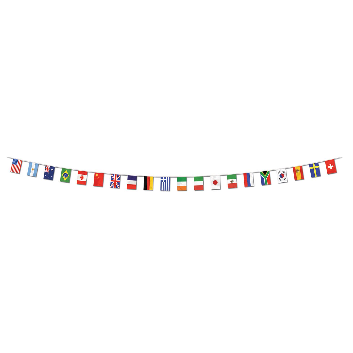 Beistle 57738 Plastic International World Flags Pennant Banner, Multicolor