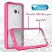 HTC 10 Clear Case With HD Screen Protector, AnoKe [Scratch Resistant] Acrylic Hard Cover With Rubber TPU Bumper Hybrid Ultra Slim Protective For HTC 10 - TM Rose Gold