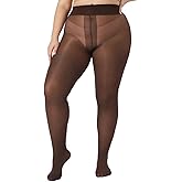 ARMOROSE Plus Size Ultra Strong Tights for Women, 40D T-Croth Semi-Sheer Pantyhose Rip-Resist High Waist Stockings