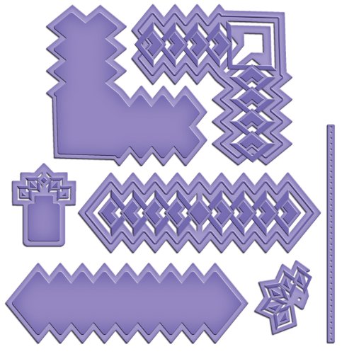 Spellbinders S5-137 Shapeabilities Diamond Strips and Accents Cut Fold and Tuck Die Templates