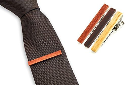 3 Pcs Wood Tie Bar Clip Set, 1.6"