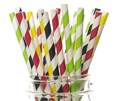 Cars Birthday Party Straws (25 Pack) - Racing Party Supplies, Race Car Stoplight Paper Drinking Straws