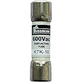 New OEM KTK-10 KTK-10A 600Vac Fast Acting Fuse, Pack of 10