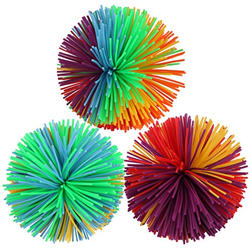 Harapu Monkey Stringy Balls, Soft Stress Balls Monkey Balls Sensory Fidgets Toys Rainbow Colorful Bouncy Pom Ball Stress…