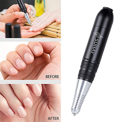 Professional Nail Drill Machine 25000RPM Electric Nail File Portable Manicure set with 12 Nail Drill Bit and Sanding Bands for Acrylic Gel Nails